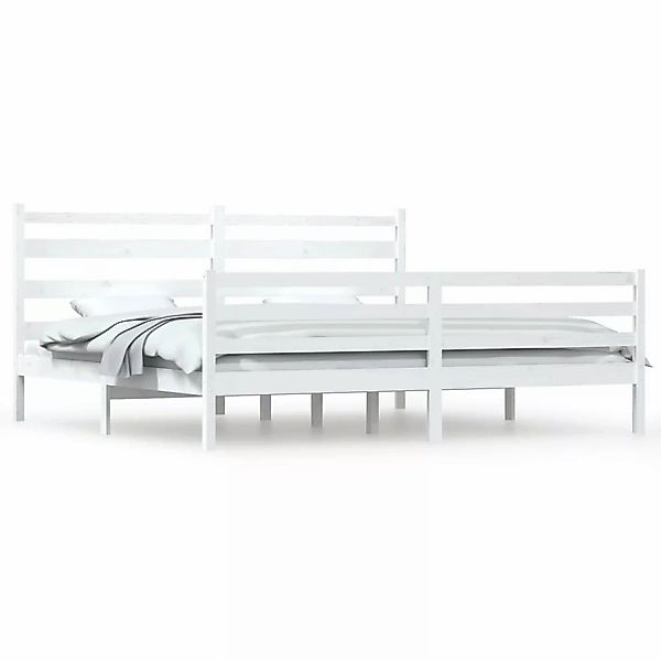 Vidaxl Massivholzbett Kiefer 200x200 Cm Weiß günstig online kaufen