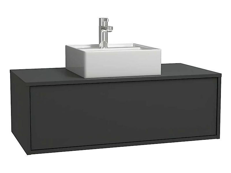 Waschbeckenunterschrank hängend mit Einzelwaschbecken - Anthrazitgrau - 94 günstig online kaufen