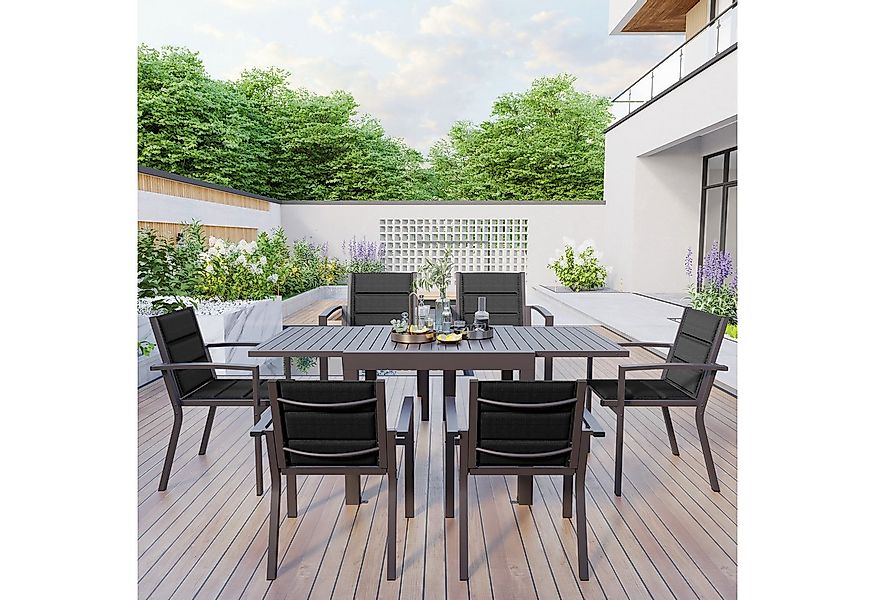 HOMALL Gartentisch Gartentisch Aluminium Ausziehtisch 80/160 130/260cm Essz günstig online kaufen