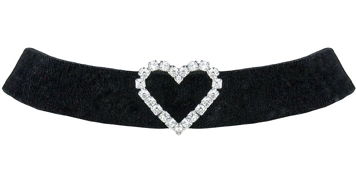 LUISIA® Collier Samt Kropfband mit Strass Herz aus Swarovski® Elements (1-t günstig online kaufen