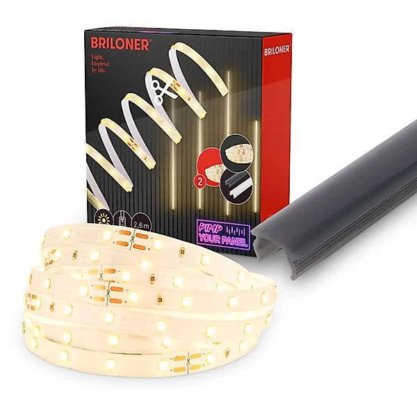 Briloner LED Band Pimp your Panel Ergänzungs-Set Warmweiße Lichtfarbe 2,6 m günstig online kaufen