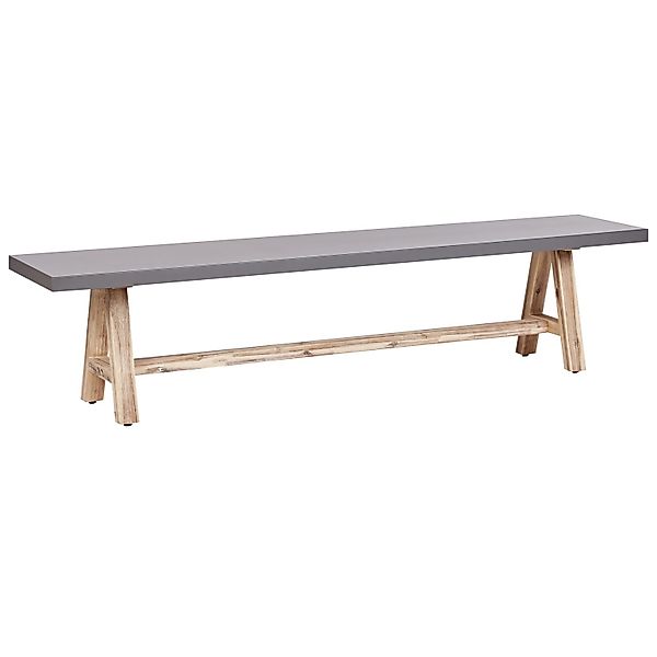 Beliani Gartenbank TONNARE Grau Heller Holzfarbton 40x200x45 günstig online kaufen