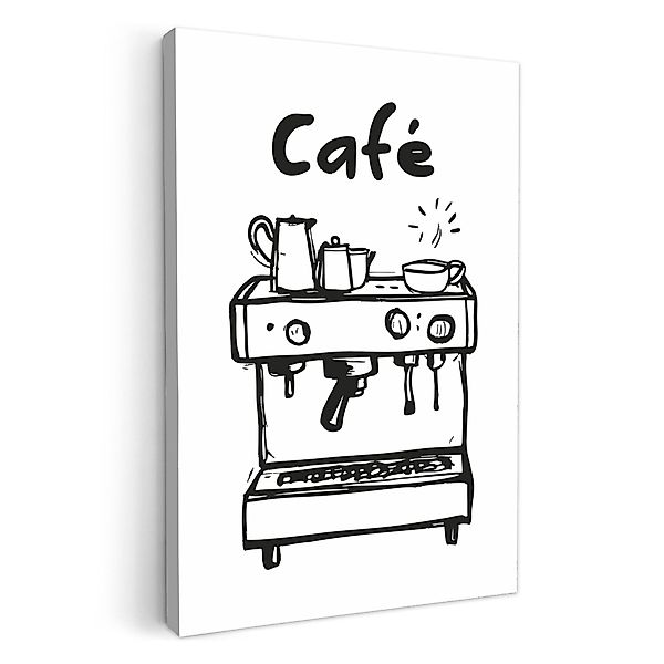 OneMillionCanvasses® Leinwandbild Illustration - Cafe - günstig online kaufen