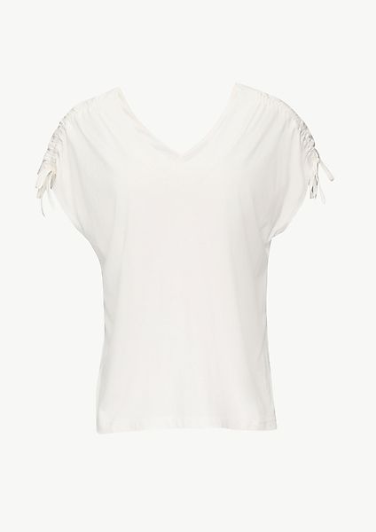 s.Oliver Kurzarmshirt V-Neck Shirt mit Raffung günstig online kaufen