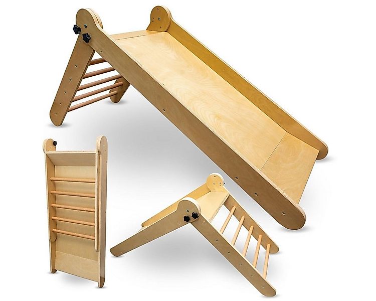 Mamabrum Lernspielzeug Holz-Kinderrutsche mit Leiter für den Innenbereich günstig online kaufen