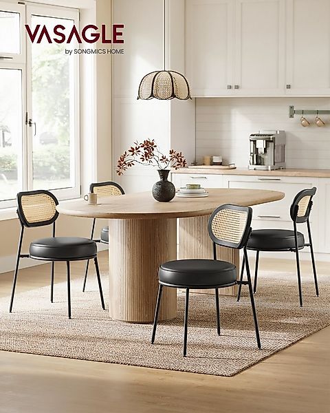 VASAGLE Esszimmerstuhl (2 St), Küchenstuhl, Boho-Stil, mit Rückenlehne günstig online kaufen