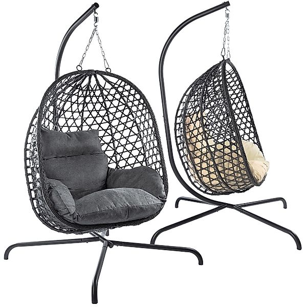 Goods+Gadgets Hängestuhl Polyrattan Hängestuhl mit Gestell günstig online kaufen