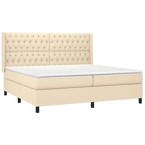 vidaXL Boxspringbett mit Matratze & LED Creme 200x200 cm Stoff 3138586 günstig online kaufen