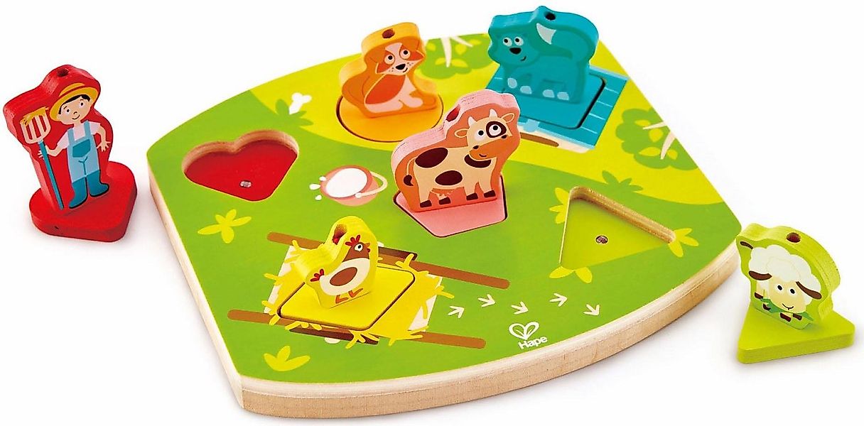 Hape Puzzle Bauernhof-Geräusche-Puzzle, 6 Puzzleteile günstig online kaufen