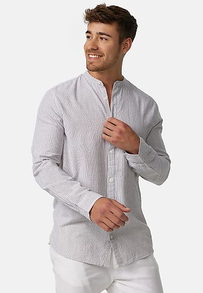 Indicode Langarmhemd INCari mit kurzem Stehkragen, günstig online kaufen