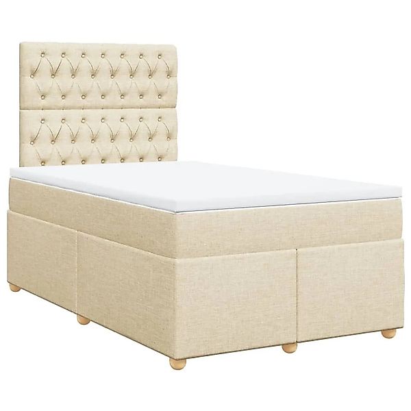 vidaXL Boxspringbett mit Matratze Creme 120x200 cm Stoff 3293559 günstig online kaufen