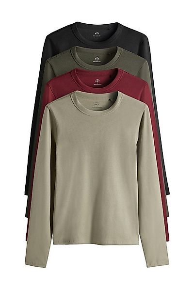 The Set Langarmshirt The Set Gerippte Langarmshirts, 4er-Pack (4-tlg) günstig online kaufen