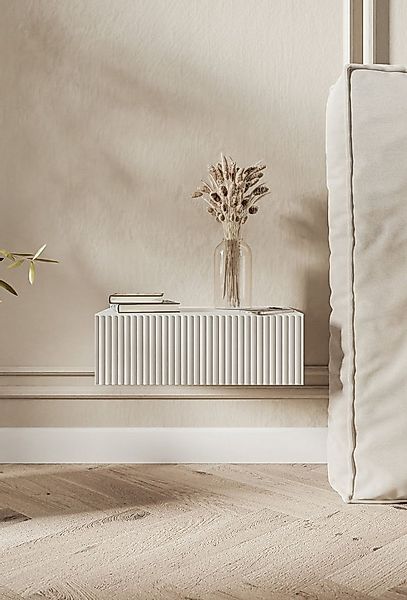 Selsey Nachttisch VELDIO, hängend mit Schublade und geriffelter Front günstig online kaufen