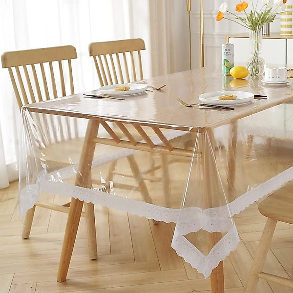 Emhelle Tischdecke Tischfolie Transparent mit Weißer günstig online kaufen