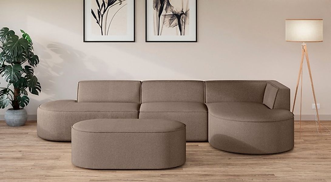 OTTO home Ecksofa »EIVIND Designer Sofa mit Ottomane rechts/links, B/T/H: 3 günstig online kaufen