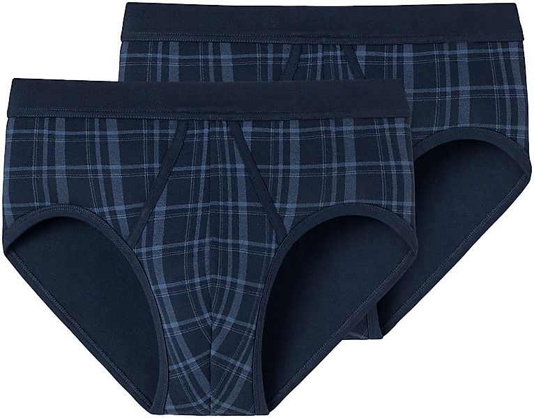 Schiesser Slip Original Classics (2er-Pack) mit kontrastfarbenem Karomuster günstig online kaufen