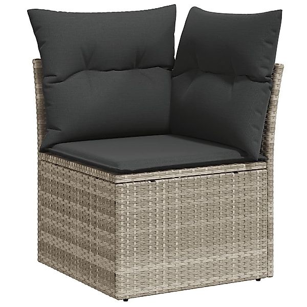 vidaXL Loungesofa Garten-Ecksofa mit Kissen Hellgrau günstig online kaufen