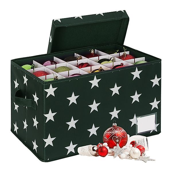 relaxdays Aufbewahrungsbox Weihnachtskugel Aufbewahrungsbox, grün günstig online kaufen
