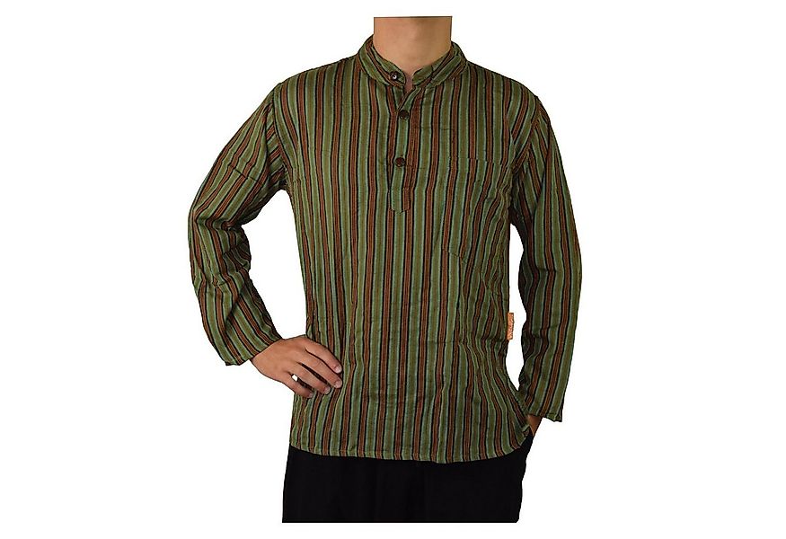 SIMANDRA Streifenhemd Herren Kurta Klassisch Gestreift Grün günstig online kaufen