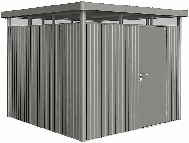 Biohort Metall-Gerätehaus HighLine Quarzgrau-Metallic 6,6 m² Einzeltür günstig online kaufen