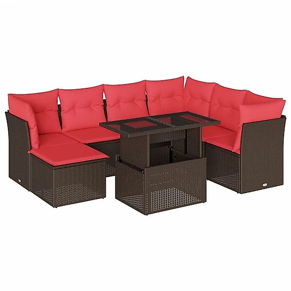 vidaXL 8-Tlg Gartensofa-Set mit Kissen Braun Polyrattan 3266764 günstig online kaufen