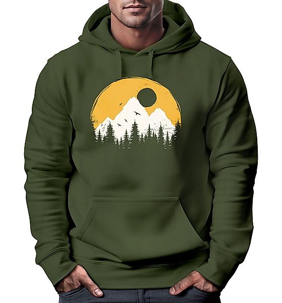 Neverless Hoodie Hoodie Herren Outdoor Print Natural Badge Logo Wandern Kap günstig online kaufen