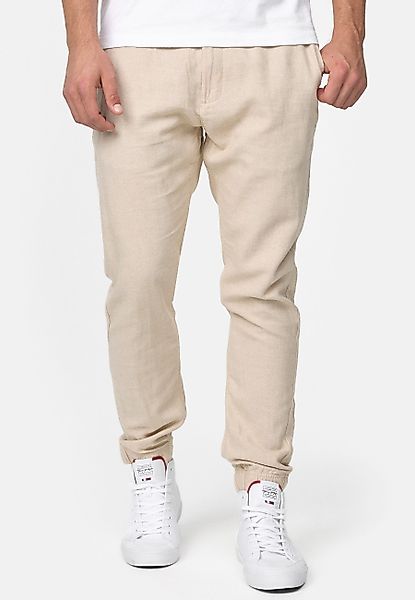 Indicode Leinenhose Blnda samt dekorativem Gürtel günstig online kaufen
