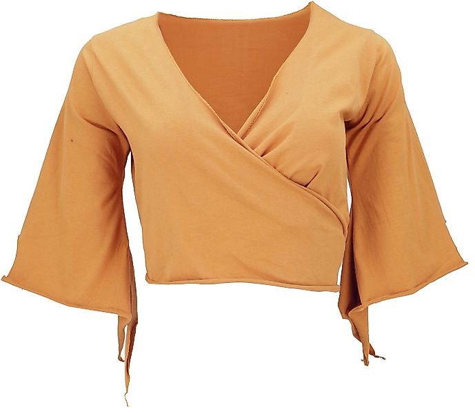 Guru-Shop T-Shirt Elfen Top, Top Goa-chic, Wickeltop - curry Ethno Style, a günstig online kaufen