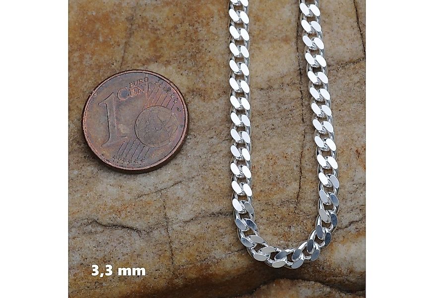 HOPLO Panzerkette Silberkette Panzerkette Länge 45cm - Breite 3,3mm - 925 S günstig online kaufen