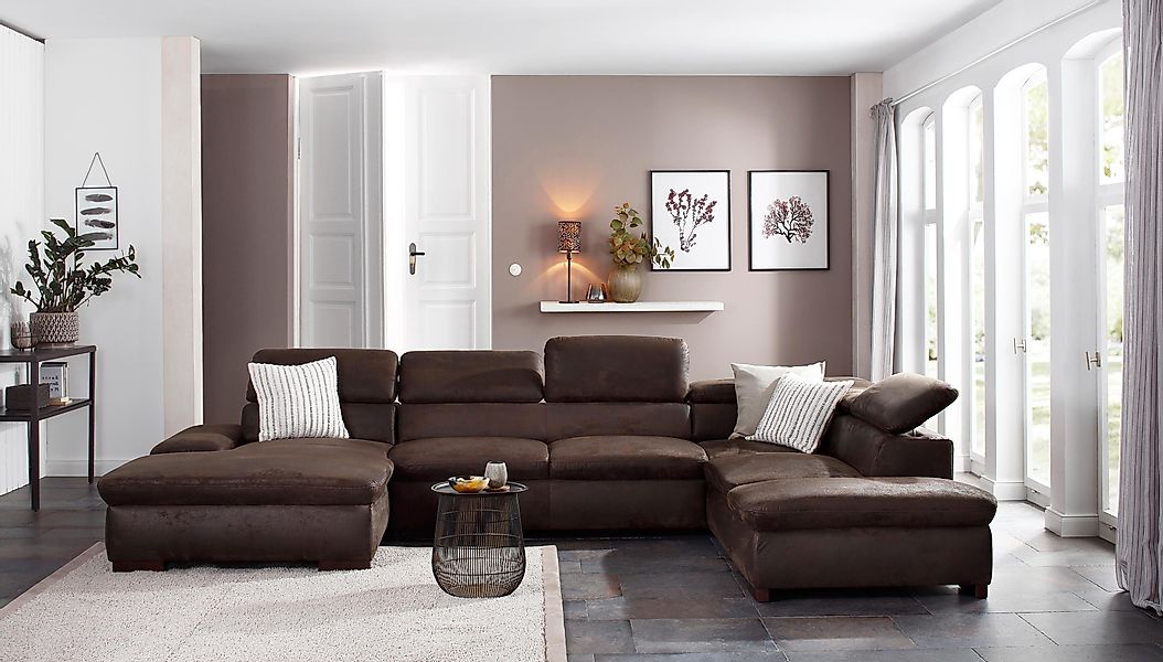 Home affaire Wohnlandschaft Alberto U-Form, mit günstig online kaufen