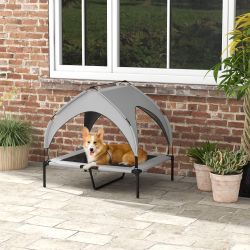 PawHut Tierbett mit Baldachin, Outdoor Hundeliege günstig online kaufen