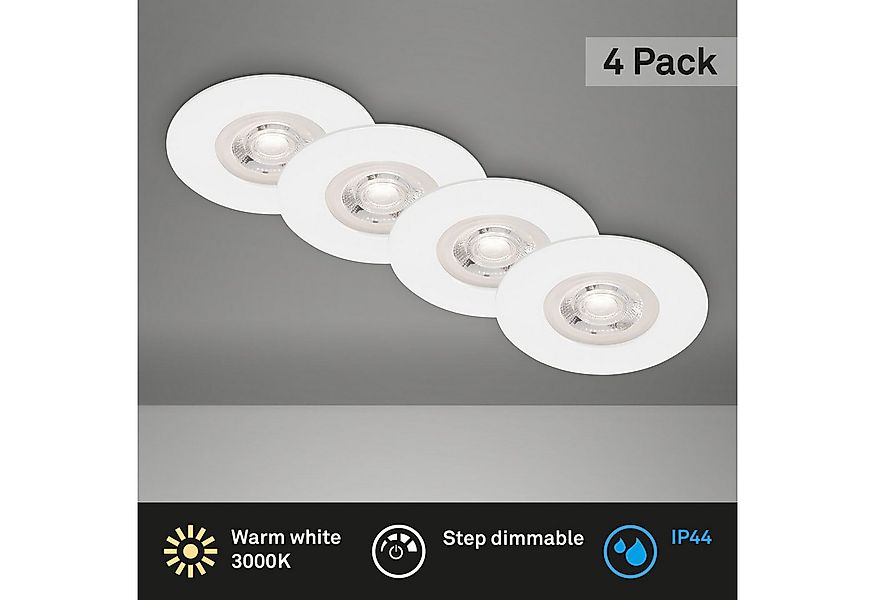 Briloner Leuchten LED Einbaustrahler Einbauleuchten Extra-Warmweiß 4er Set günstig online kaufen