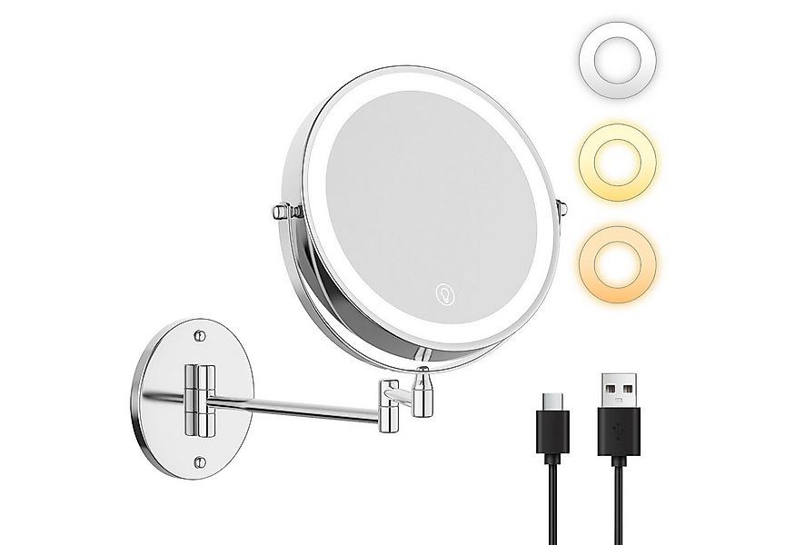 skelo Kosmetikspiegel Schminkspiegel mit Beleuchtung und Wandmontage, 1X/10 günstig online kaufen