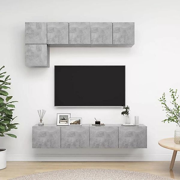 5-tlg. Tv-schrank-set Betongrau Spanplatte günstig online kaufen