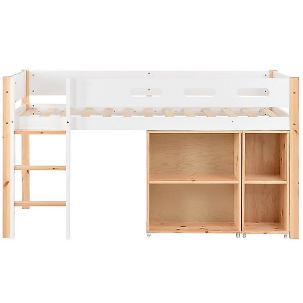 HAUSS SPOLE Hochbett 90x200 cm mit 2 Schrank, Treppe und Absturzsicherung, günstig online kaufen