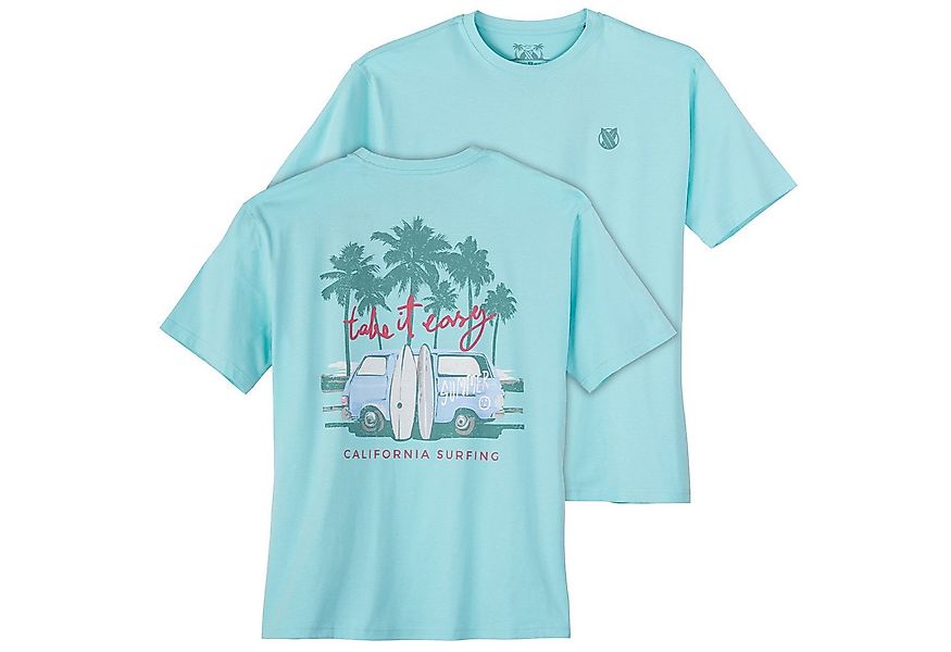Calm Beach Print-Shirt Calm Beach Übergrößen türkis Rückenprint T-Shirt günstig online kaufen