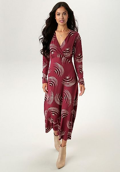 Aniston SELECTED Maxikleid mit V-Ausschnitt in Wickeloptik und Unterbrustna günstig online kaufen