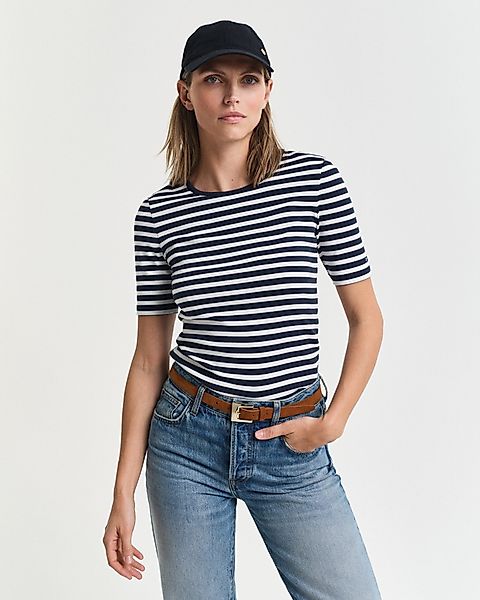 Gant T-Shirt SLIM STRIPED 1X1 RIBBED günstig online kaufen