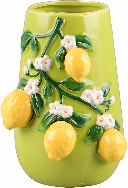 MIRRORS AND MORE Dekovase "CITRI" Bunte Dekovase mit Zitronen günstig online kaufen