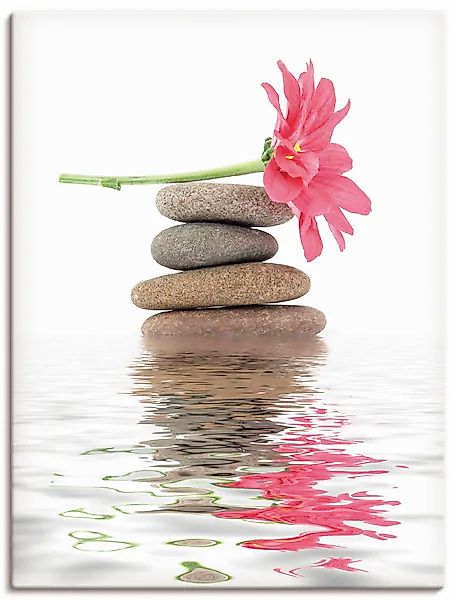 Artland Wandbild »Zen Spa Steine mit Blumen I« Zen 1 Stk. tlg. als Leinwand günstig online kaufen