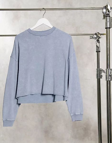 ASOS DESIGN – Oversized-Sweatshirt mit unversäuberter Kante in verwaschenem günstig online kaufen