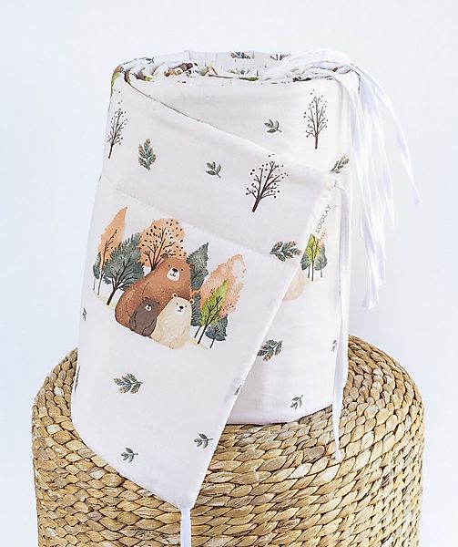 Loolay Bettnestchen Bärchen Familie Beige Baumwolle Atmungsaktives Babybett günstig online kaufen