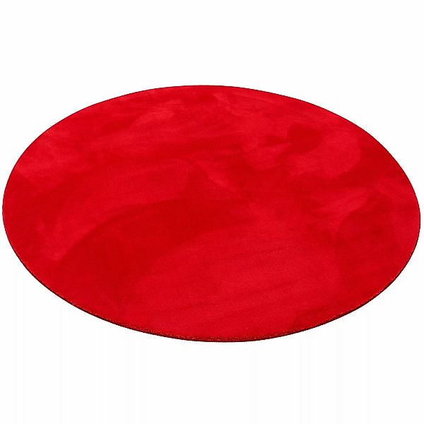 Pergamon Luxus Super Soft Fellteppich Pearl Rund Rot 120x120cm günstig online kaufen