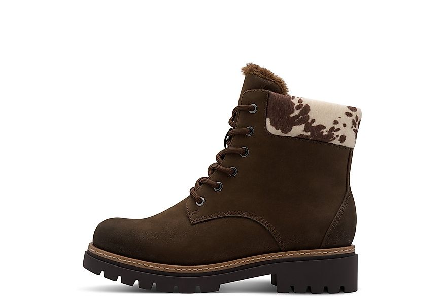 MARCO TOZZI Winterboots, Blockabsatz, Schnürboots mit Kontrastbesatz mit Ku günstig online kaufen