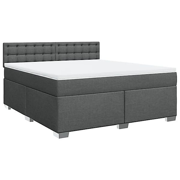 vidaXL Boxspringbett mit Matratze Dunkelgrau 180x200 cm Stoff 3285982 günstig online kaufen