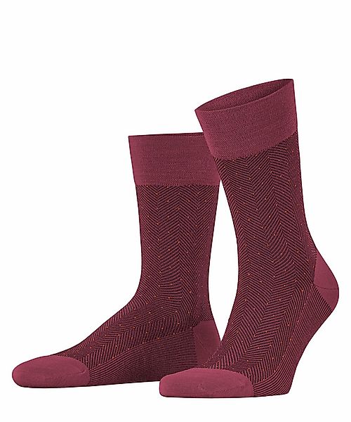 FALKE Sensitive Herringbone Herren Socken, 41-42, Rot, AnderesMuster, Schur günstig online kaufen