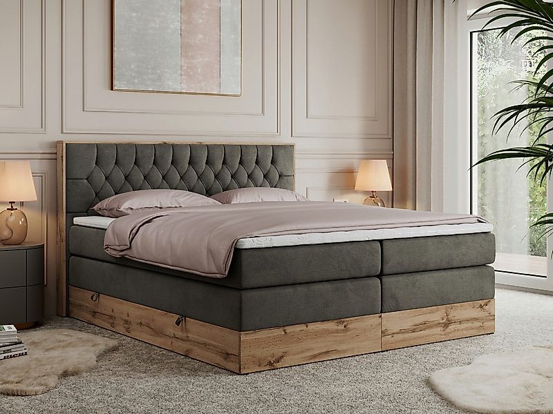 MKS MÖBEL Boxspringbett AMORE KING (Set, T30-Schaum, Topper T25/Visco, fünf günstig online kaufen