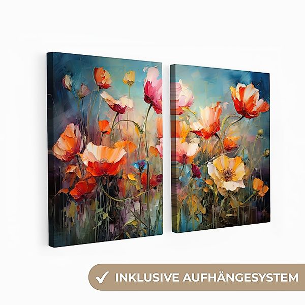 MuchoWow Leinwandbild Blumen - Bunt - günstig online kaufen