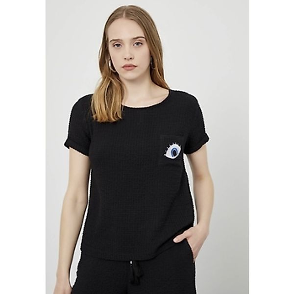 Just Like You  Blusen Schwarze Bluse mit Rundhalsausschnitt günstig online kaufen