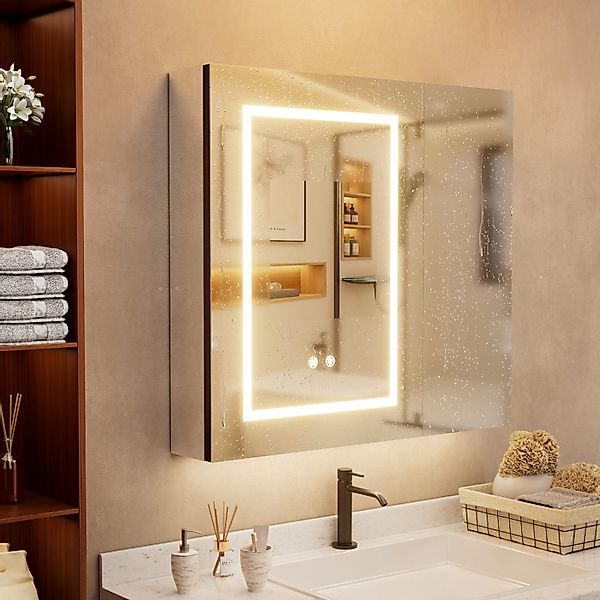 TWSOUL Badezimmerspiegelschrank Spiegelschrank Bad mit LED günstig online kaufen